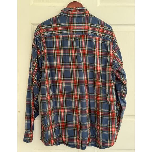 L.L. Bean Royal Stewart Plaid Flannel Shirt Mens XL Blue Tartan Soft Button Down - Picture 4 of 4